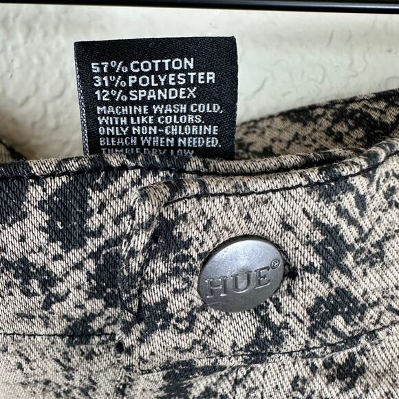 Hue XL Beige Brown Snake Print Slim Pants High Rise Y2K Grunge Stretch - Picture 4 of 7